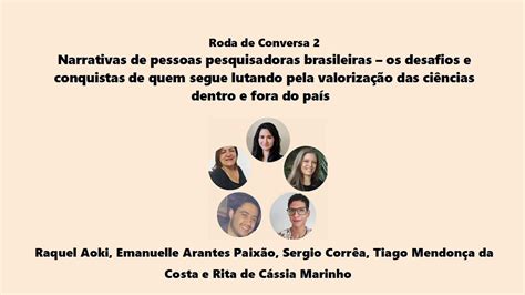 Roda De Conversa 2 Narrativas De Pessoas Pesquisadoras Brasileiras