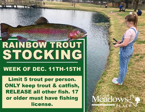 Rainbow Trout Stocking Week Of December Th Th City Of