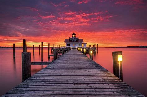 Roanoke Marshes Lighthouse in Manteo, North Carolina near the Outer ...