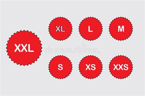 Size Clothing Stickers Or Labels Set Xxl Xl L M S Xs Xxs Isolated On White Background