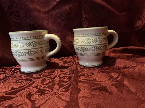 2 Pfaltzgraff Circle Of Kindness Merriweather Pattern Mugs Stoneware