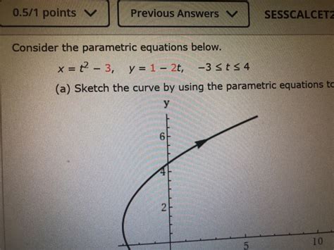 Solved 0 5 1 Points Previous Answers SESSCALCET2 Consider Chegg