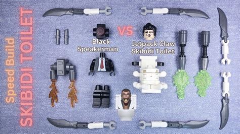 Speed Build Skibidi Toilet Lego Building Minifig Black Speaker Man Vs