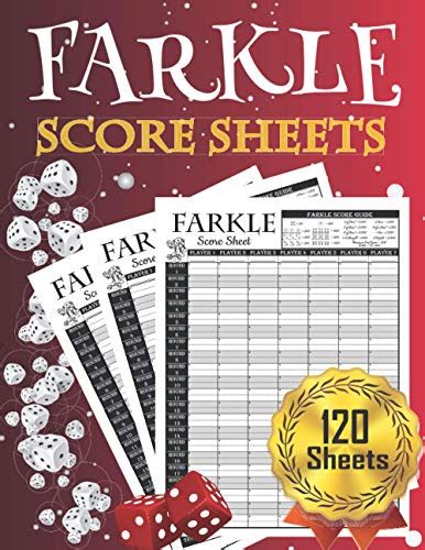 Farkle Score Sheets 120 Large Farkle Score Pads For Scorekeeping