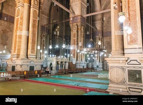 The Architecture Inside The Prayer Hall Of Al Rifai Mosque In Cairo