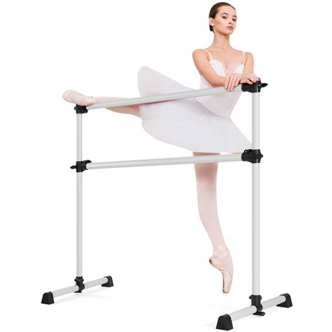 Goplus Portable Ballet Barre 4ft Freestanding Adjustable Double Dance