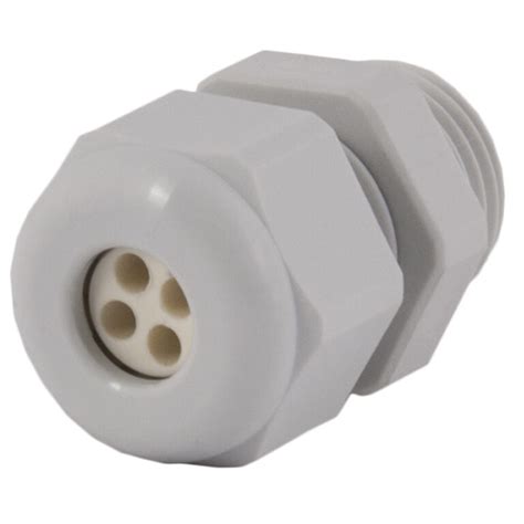 M16 X 1 5 Gray Nylon Standard Dome Multi Hole 4 Holes Cable Gland