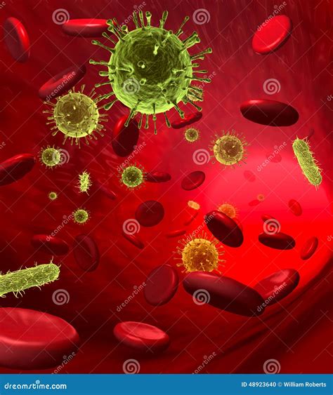 Germs In The Bloodstream Stock Illustration Illustration Of Depicted