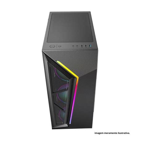 Gabinete Atx Brazilpc Gamer Bpc B Black Cooler Sem Fonte