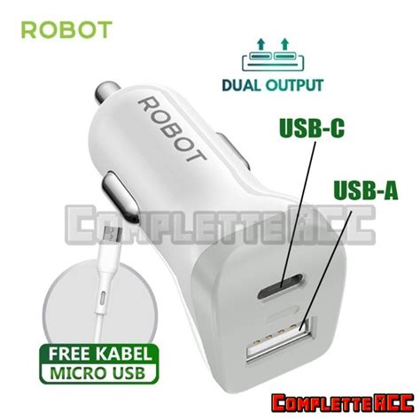 Jual Robot Rtc Car Charger Mobil Saver Dual Port Usb C Usb A Rt C