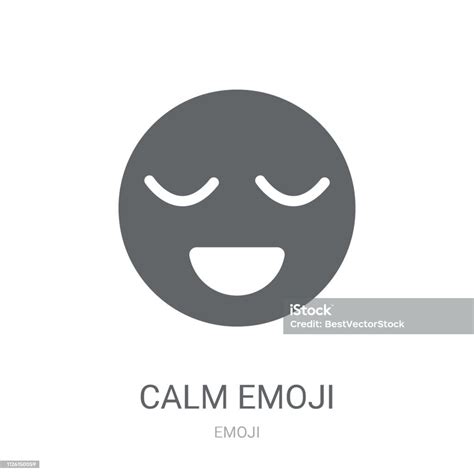 Ikon Emoji Tenang Konsep Logo Emoji Trendy Calm Pada Latar Belakang