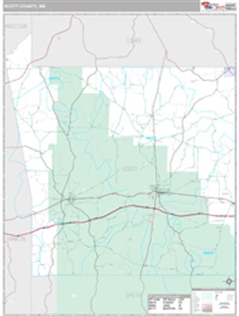 Scott County, MS Wall Map Premium Style by MarketMAPS