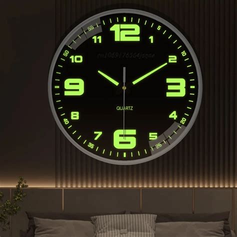 12 Inch Glow In The Dark Wall Clock Night Light Wall Clock Silent Non