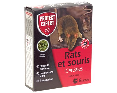 Raticide Souricide Protect Expert Rats et souris Céréales 6 sachets