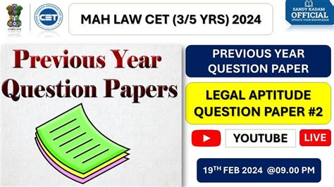 MH LAW CET 3 5 Yrs 2024 Legal Aptitude Previous Year Question