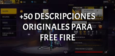 Descripciones Para Free Fire