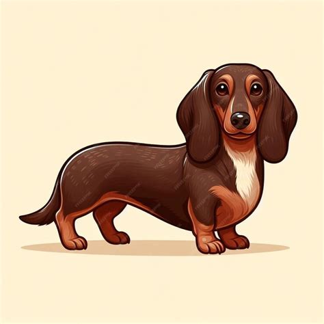 Premium Vector Cute Dachshund Dog Vector Cartoon Illustration