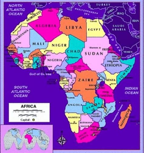 Africa Map With Capital Cities