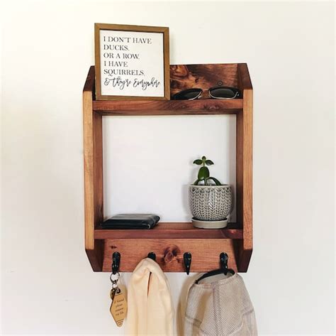 Entryway Shelf With 4 Hooks