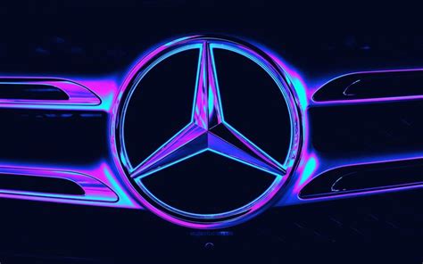 Download Mercedes-Benz logo, 4K, Cyberpunk, creative, Mercedes-Benz 3D logo, cars brands ...