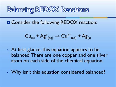 Ppt Balancing Redox Equations Powerpoint Presentation Free Download Id2560248