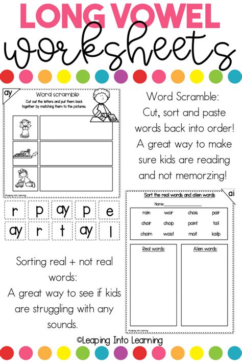 Double Vowel Worksheets Worksheets For Kindergarten