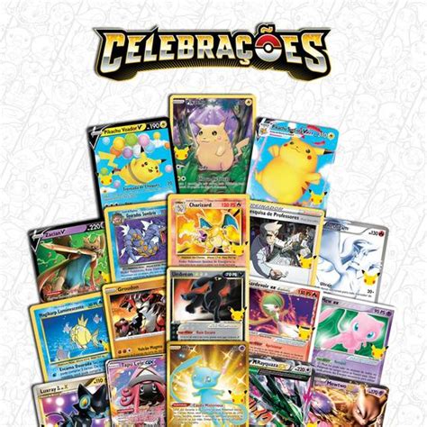 Coleção Celebrações Cartas Pokémon Brilhantes e Ultra Raras Copag