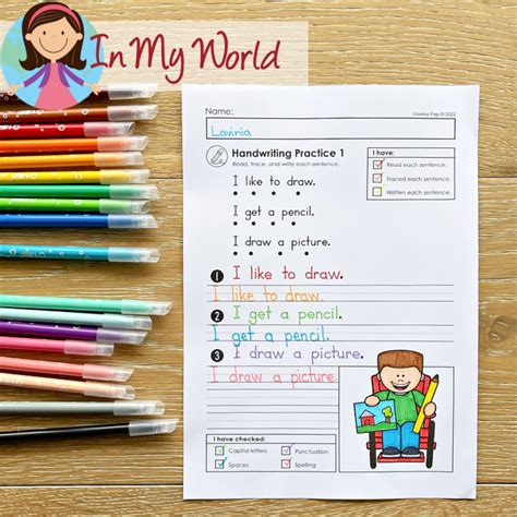 Read Trace Write Handwriting Practice Pages Back To School Sentences