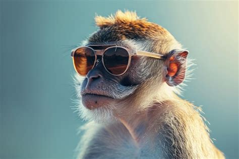 Premium Photo A Monkey Wearing Sunglasses