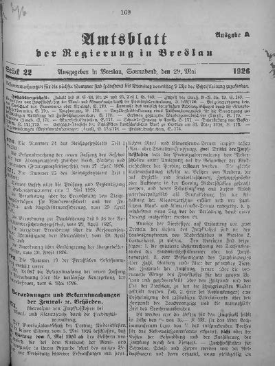 Amtsblatt Der Regierung In Breslau 1926 Bd 117 St 22 Europeana