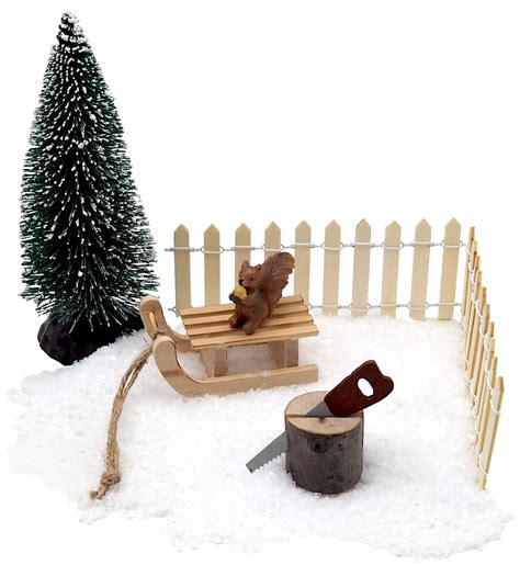 Wichtel Zubehör Schlitten Tanne Wichteldorf Weihnachten Miniatur Säge