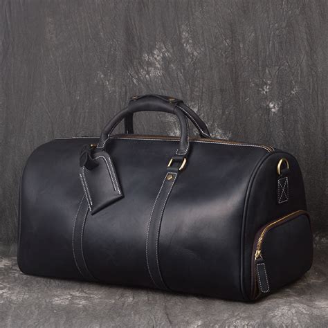 Cool Leather Mens Weekender Bag Travel Bag Duffle Bag For Men