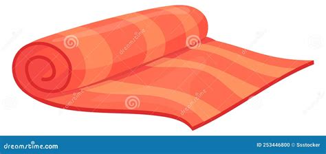 Red Carpet Roll. Cartoon Striped Rug Icon Stock Vector - Illustration ...