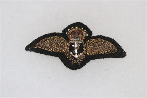 Original British Ww Royal Navy Fleet Air Arm Pilot Wing Bullion Wire