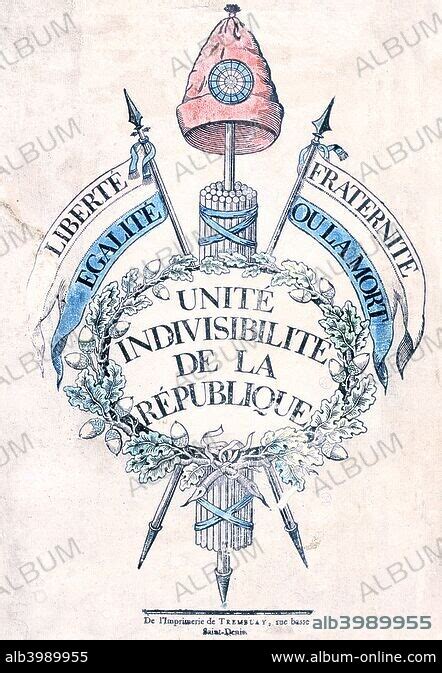 French Revolution 1789: Allegorical emblem of the Republic. Artist ...