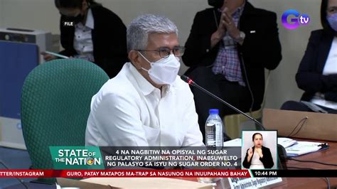 4 Na Nagbitiw Na Opisyal Ng Sugar Regulatory Administration