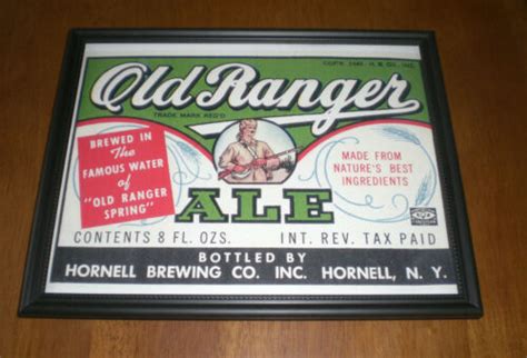 OLD RANGER BEER FRAMED COLOR AD PRINTS HORNELL BREWING CO YOUR