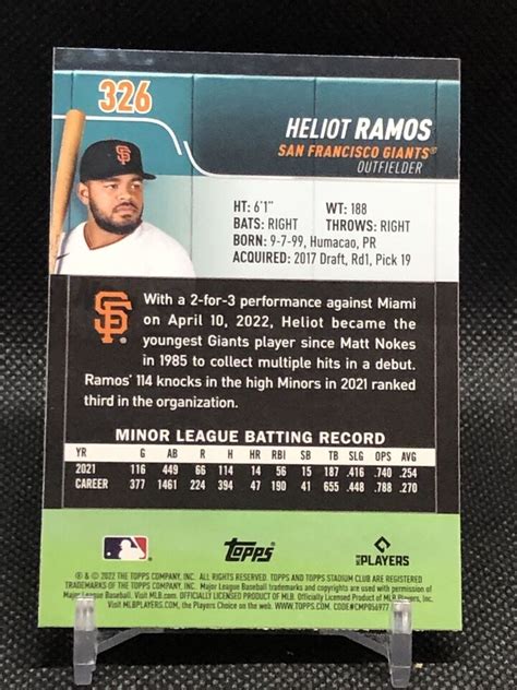 Topps Stadium Club Chrome Heliot Ramos Rc Rookie X Fractor