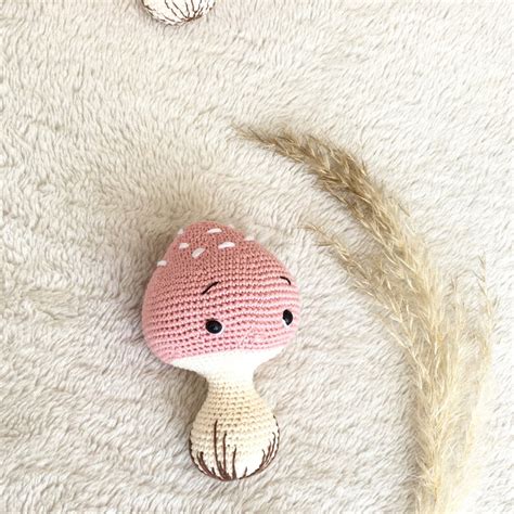 Amigurumi Mushroom Rattle Mushrooms Hand Made Natural Etsy