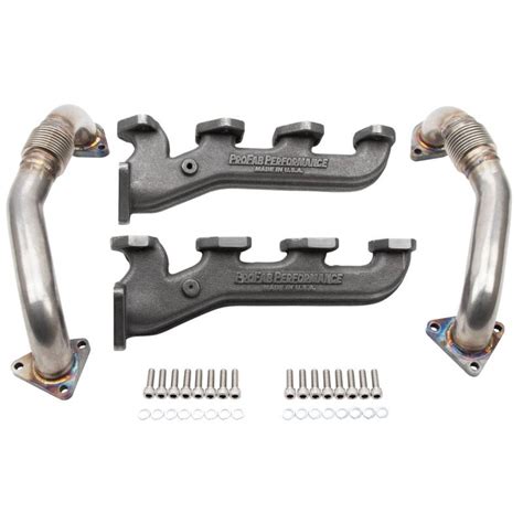 2001 2004 LB7 Duramax ProFab Cast Flow Manifolds Up Pipes Twin Turbo