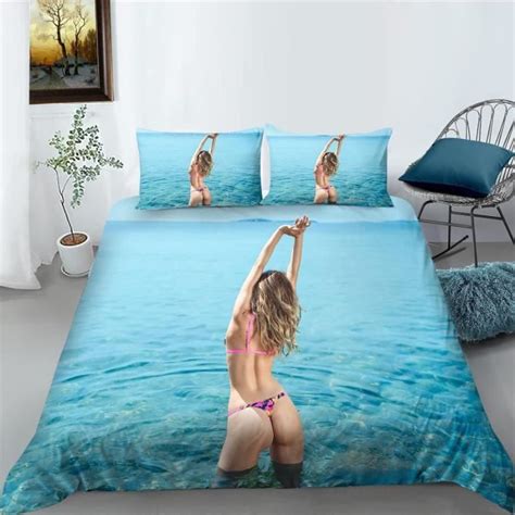 Housse De Couette Parure De Lit Fille En Bikini 3D Housse Couette