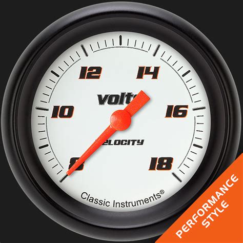 Classic Instruments Store Velocity White Voltage Gauge