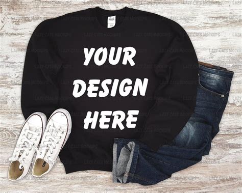 Photography Gildan Mockup Xmas Sweatshirt Flat Lay Winter