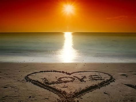 Romantic Beach Sunset Desktop Wallpaper