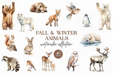 Fall & Winter Animals By artsy-fartsy | TheHungryJPEG