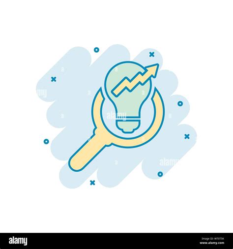 Insight Icon In Comic Style Bulb Vector Cartoon Illustration On White