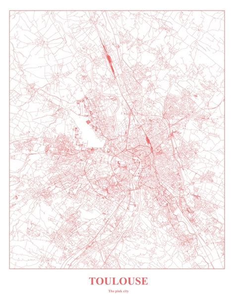 Premium Vector Cartel Map Of Toulouse City