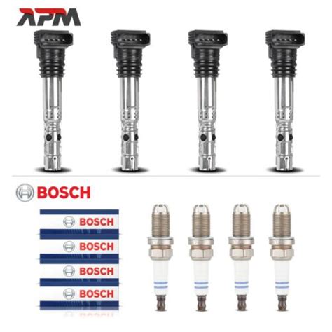 4x Bobine D Allumage 4x Original Bosch Bougies Pour Seat Exeo Bora