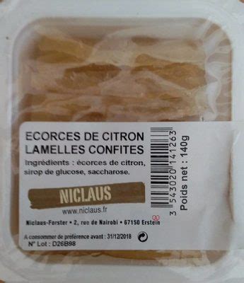 Corces De Citron Lamelles Confites G