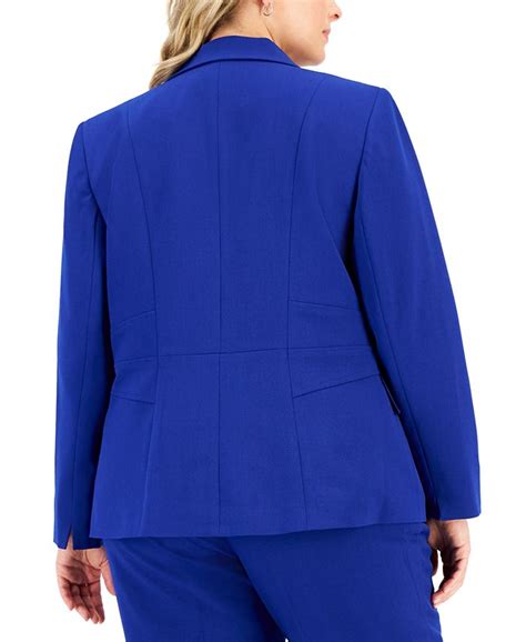 Kasper Plus Size Notched Collar One Button Blazer Macys